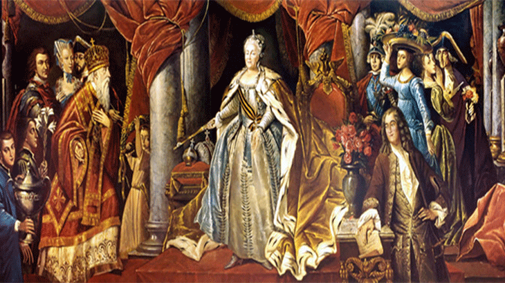 Двор Екатерины II,  картина Мухина Н.А. 